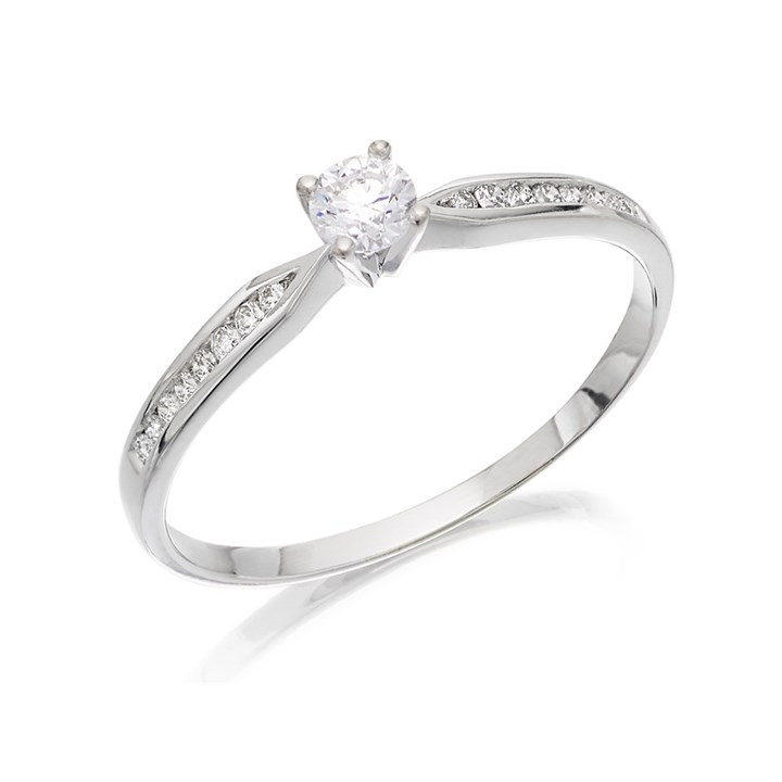 Polar Fire 9ct White Gold Diamond Engagement Ring - 1/3ct - X10022