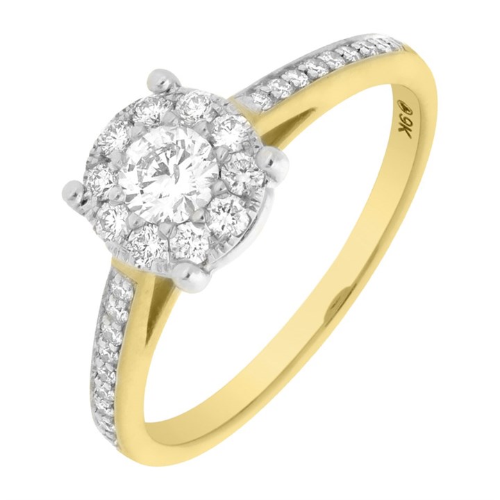 9ct Gold Diamond Starburst Cluster Ring - 47pts - X10324