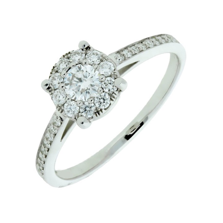 9ct White Gold Diamond Starburst Ring - 47pts - X10330