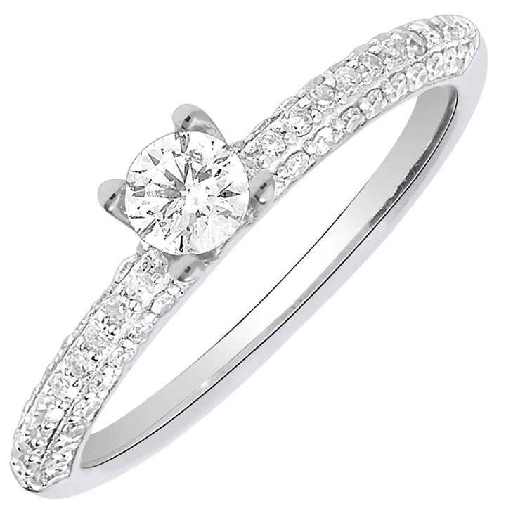 Polar Fire 18ct White Gold Diamond Engagement Ring - 1/2ct - X10995