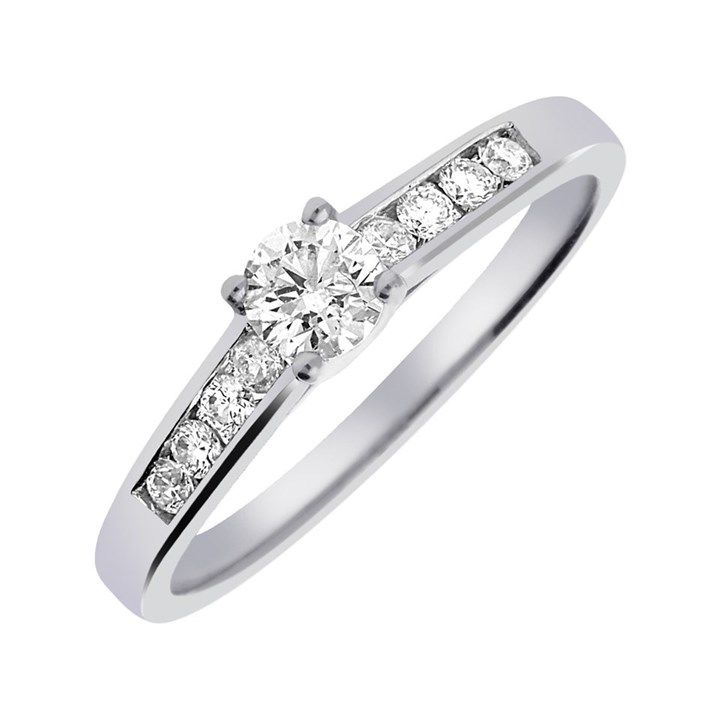 18ct White Gold Diamond Engagement Ring- 0.50ct - X11021
