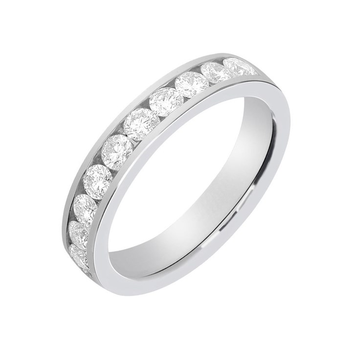 18ct White Gold Channel Set Diamond Full Eternity Ring- 2ct - X11144