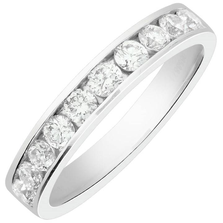 Polar Fire 18ct White Gold Diamond Half Eternity Ring - 3/4ct - X11154