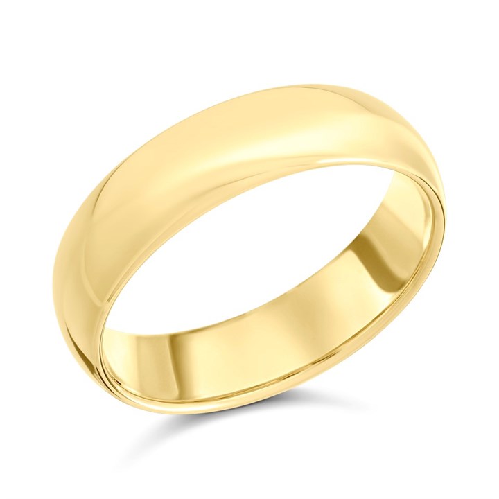 9ct Gold Court Wedding Ring - 6mm - X20016