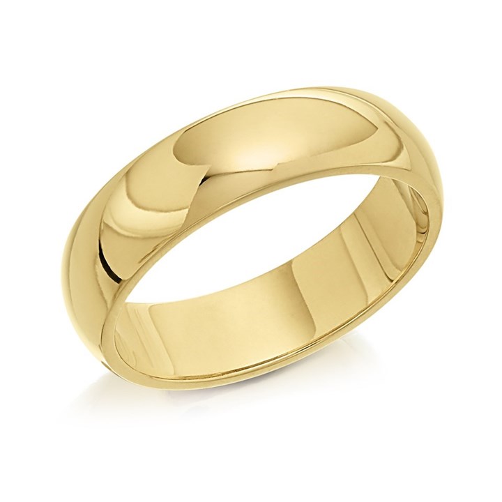 9ct Gold D Shaped Wedding Ring - 5mm - X20025