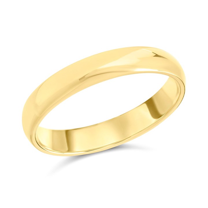 9ct Gold D Shaped Wedding Ring - 4mm - X20027