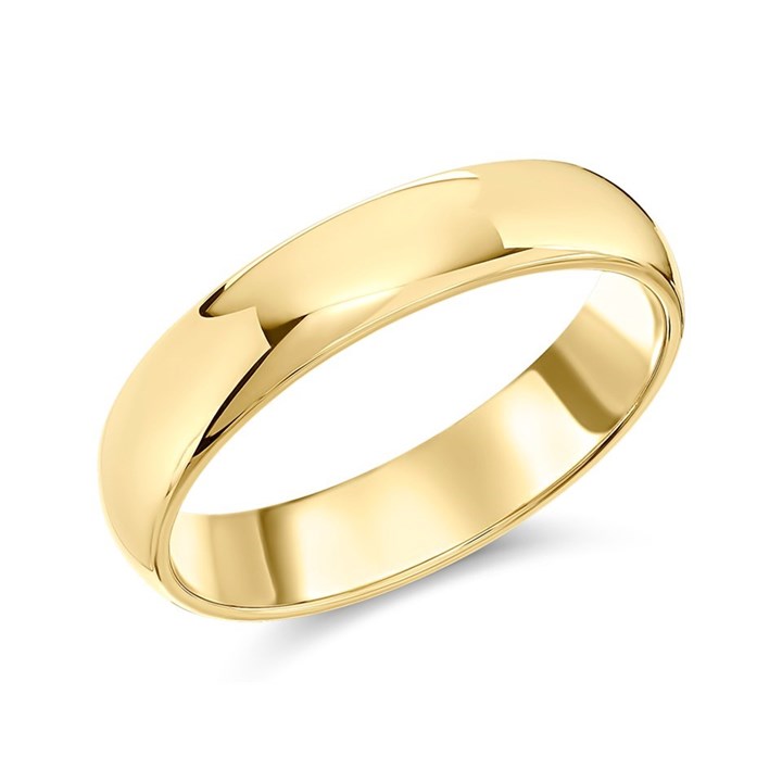 9ct Gold D Shaped Wedding Ring - 5mm - X20028