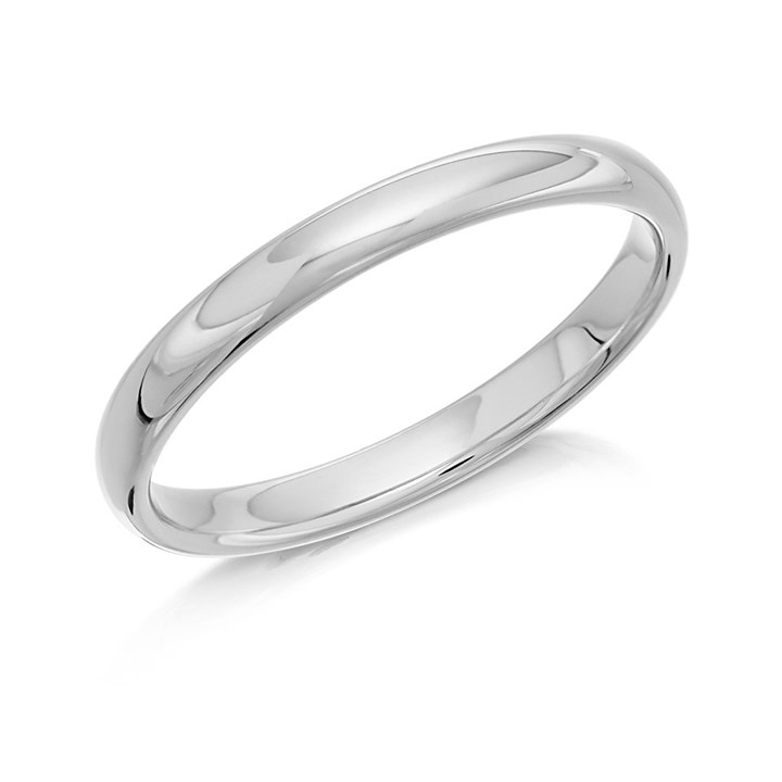 9ct White Gold Court Wedding Ring - 3mm - X20061