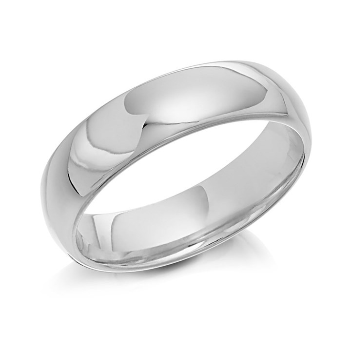 9ct White Gold Court Wedding Ring - 5mm - X20063