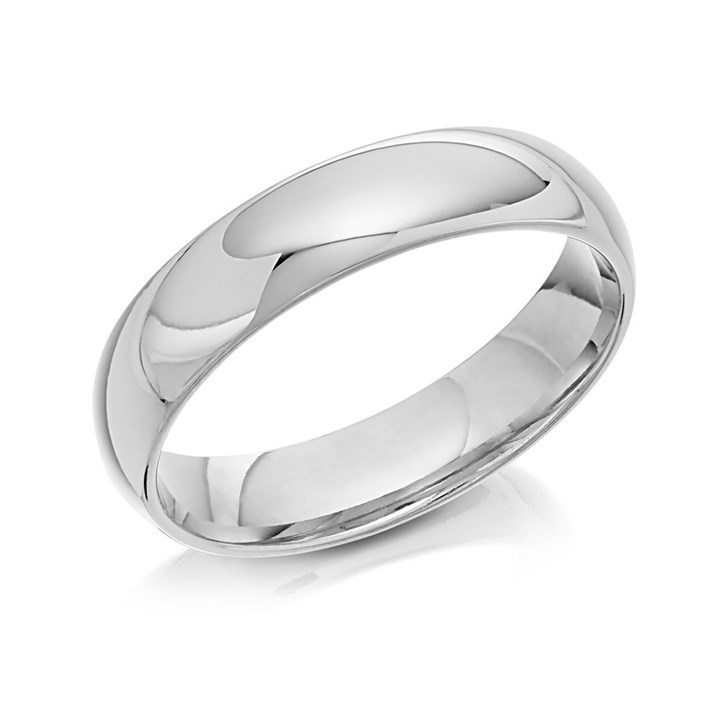 9ct White Gold Court Wedding Ring - 5mm - X20065
