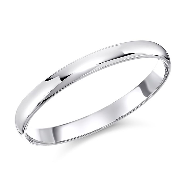 9ct White Gold Court Wedding Ring - 2.5mm - X20114
