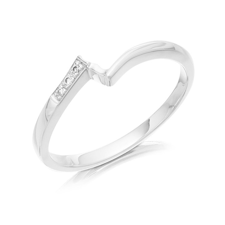 18ct White Gold Shaped Diamond Wedding Ring - X20198