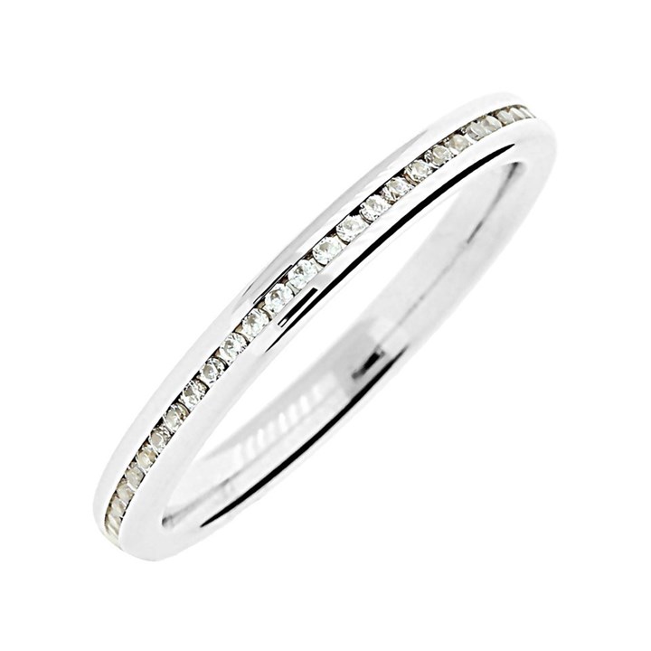 Platinum Diamond Channel Set Wedding Ring - 2mm - 30pts - X20223