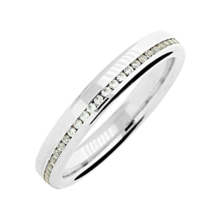 Platinum Offset Diamond Wedding Ring - 14pts - X20280