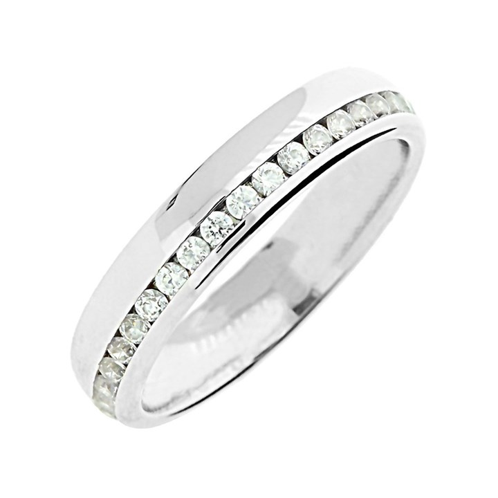 Platinum Offset Diamond Wedding Ring - 57pts - X20304