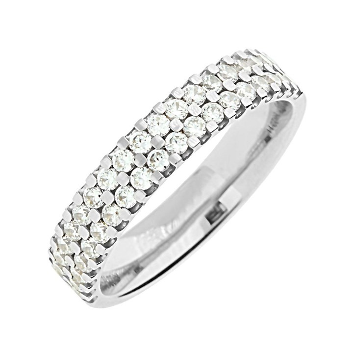 9ct White Gold Diamond Diamond Wedding Ring - 57pts - X20356