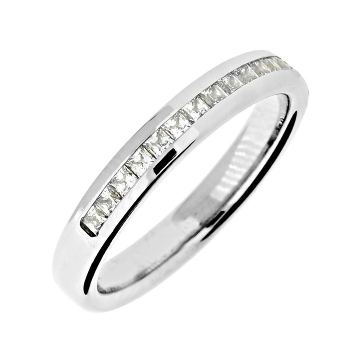 9ct White Gold Princess Cut Diamond Wedding Ring - 1/2ct - X20396