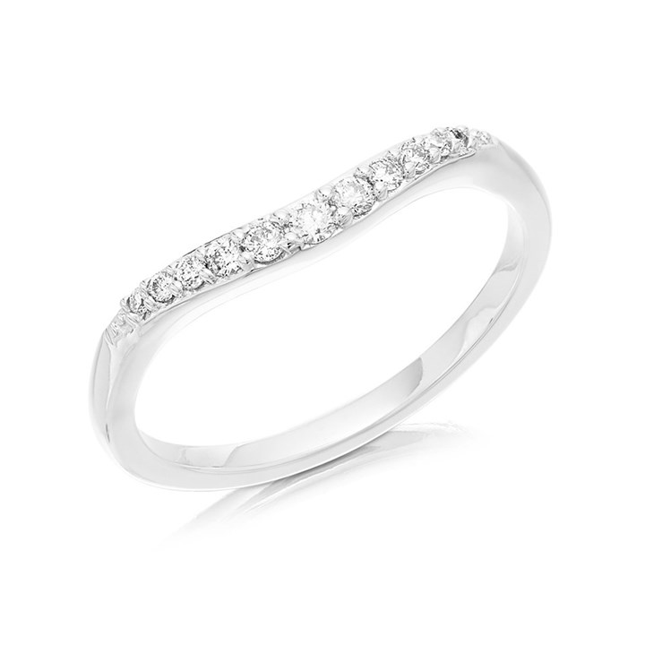 9ct White Gold Diamond Wishbone Wedding Ring - 10pts - X20577
