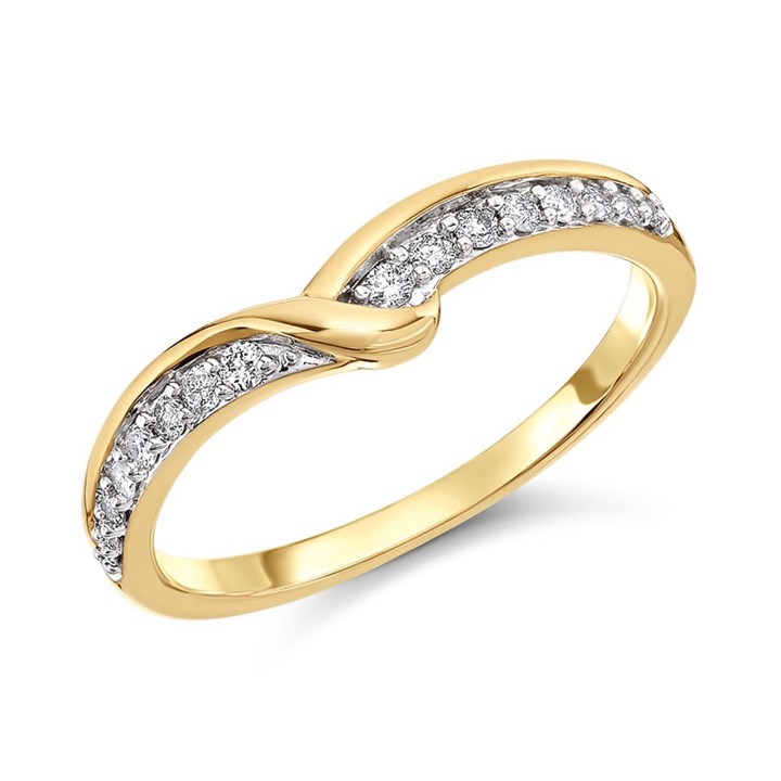 9ct Gold Diamond Crossover Wedding Ring - 15pts - X20584