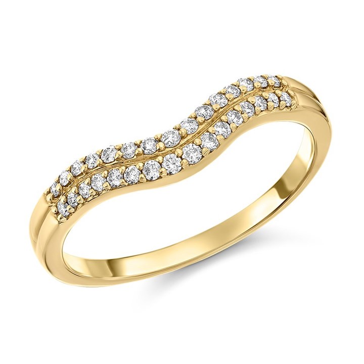 9ct Gold Diamond Shaped Wedding Ring - 20pts - X20586