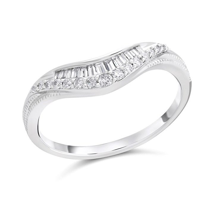 9ct Gold Diamond Beaded Edge Wedding Ring - 20pts - X20588