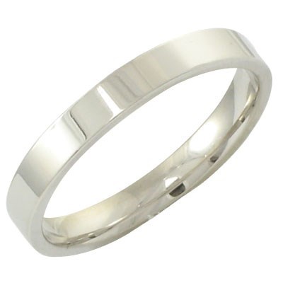 18ct White Gold Flat Court Wedding Ring - 3mm - X20641