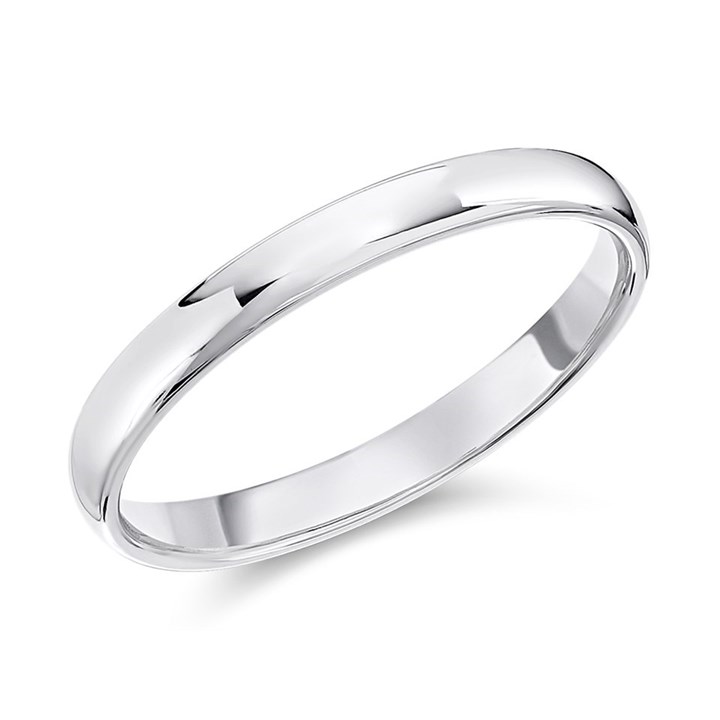 18ct White Gold Court Wedding Ring - 2.5mm - X20665