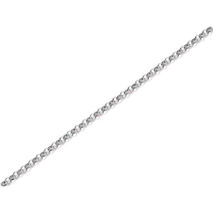9ct White Gold 0.5mm Wide Round Belcher Chain - 22in - X50334