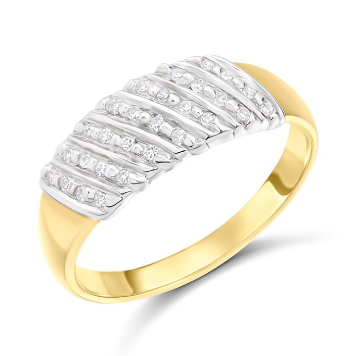 9ct Pave-Set Diamond Band Ring - Z51158