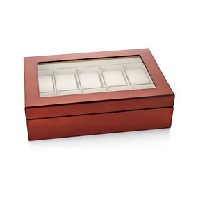 Walnut Finish Ten Watch Box - A19126