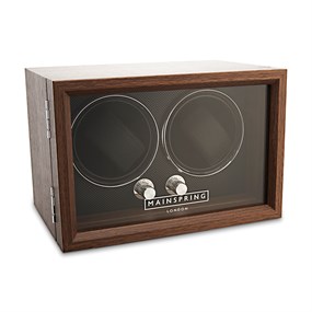 Mainspring Oxford Mahogany Double Watch Winder - A19150