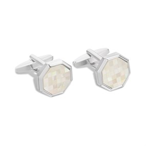 Mosiac Mother Of Pearl Hexagonal Cufflinks - A53184