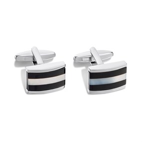Mother Of Pearl And Onyx Cufflinks - A53190