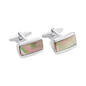 Black Mother Of Pearl Rectangular Cufflinks - A53193