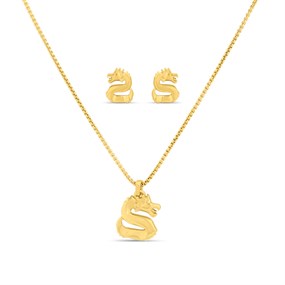 Skagen Gold-Tone Earrings And Necklace Set, SKJB1017SET - A7151