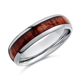 Unique Tungsten Carbide Wood Inlay Ring - 6mm - A73116
