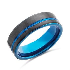 Unique Tungsten Carbide IP Plated Ring- 7mm - A73122