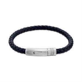 Unique Navy Leather Bracelet - A73126