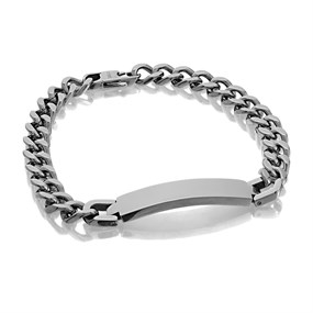 Unique Stainless Steel ID Curb Bracelet - A7379