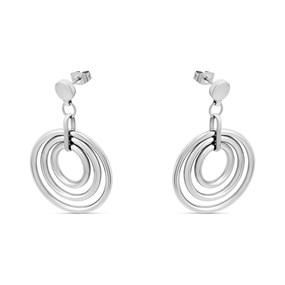 Unique Steel Circle Earrings - A7413