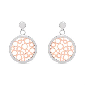 Unique Steel Earrings With Rose I.P. Plating - A7414