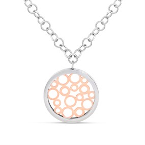 Unique Steel An Rose Plated Necklace - A7425