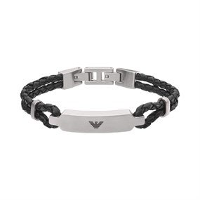 Emporio Armani EGS2719040 Black Leather ID Bracelet - A9102