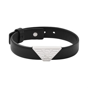 Emporio Armani EGS2985040 Black Leather Bracelet - A9106