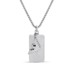 Emporio Armani EGS3167040 Stainless Steel Tag Logo Necklace - A9115
