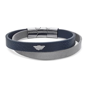 Police PEAGB2119614 Hardware Blue Leather Bracelet - A98205