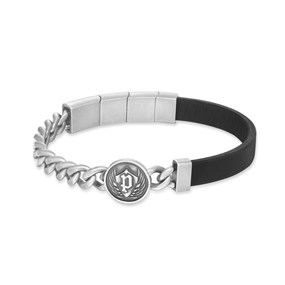 Police PEAGB0023301 Stainless Steel and Leather CREST Bracelet - A98392