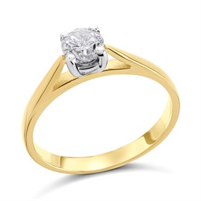18ct Gold Diamond Solitaire Ring - 1/2ct - AGI Certificated - D0410