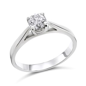 18ct White Gold Diamond Solitaire Ring - 1/2ct - AGI Certificated - D0705