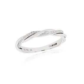 18ct White Gold Diamond Plaited Ring - 8pts - D0742